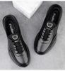 Men's Waterproof No-Tie Leather Sports Shoes - Versatile Black Business Casual
