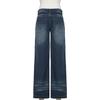 Retro Low-Waist Distressed Straight-Leg Jeans mit Katzenbart-Waschung