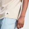 Adidas Solid Color Logo Patch Crew Neck Short Sleeve T-Shirt Men Tops Beige IM0482