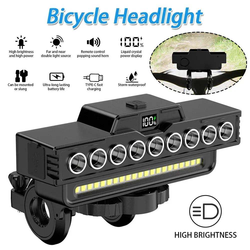 Bright Bike Headlight - USB-C Rechargeable 2000LM LED, IPX5 Waterproof Cycling Light for Road/MTB Night Riding (5 Light Modes)