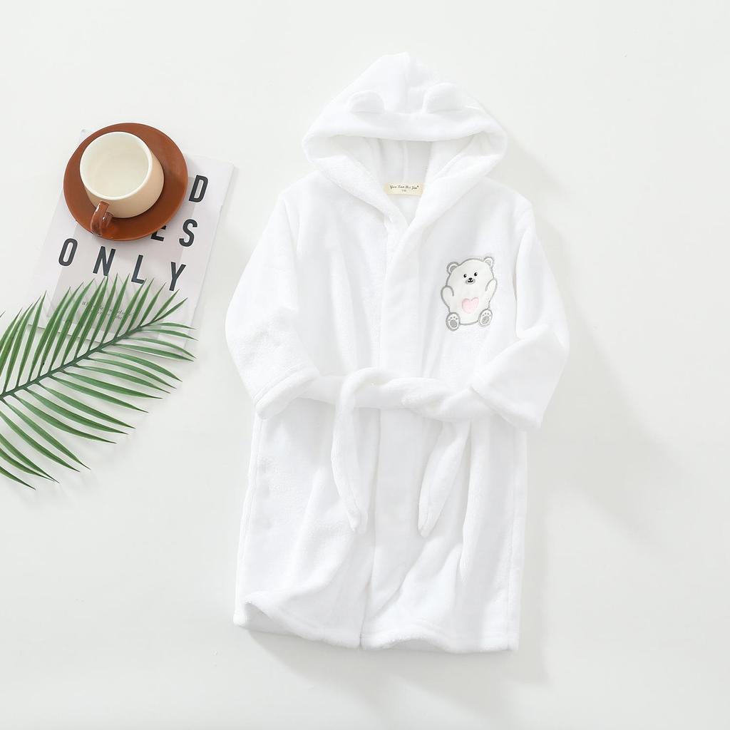 Pyjama à capuche en flanelle printemps-automne 2021 pour garçons et filles - Peignoir et vêtements d'intérieur pour enfants