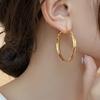 Elegant Retro Thick Round Circle Earrings for Women Simple Metal Big Hoop Earrings Wedding Engagement Aesthetic Jewelry