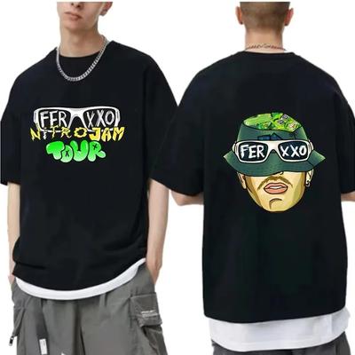 Camiseta Ferxxo Hombre Rapper Feid Merch Camisetas Estampadas Verano Casual Manga Corta Camiseta Oversized Hip Hop Camisetas Ropa de Calle