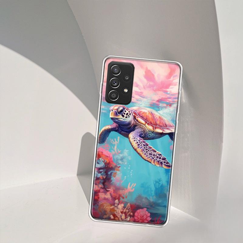 Marine Organisms, Sea Turtles, And Animals Phone Case for Samsung A54 A57 A37 A17 A14 A15 A12 A24 A34 A55 A35 A25 A52S A07 A05S
