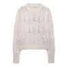 Fashion Style 2024 Fall and Winter New Women's Clothing Easiest for Match Ball-Shaped Woven Round Neck Long Sleeves Knitwear 2142145