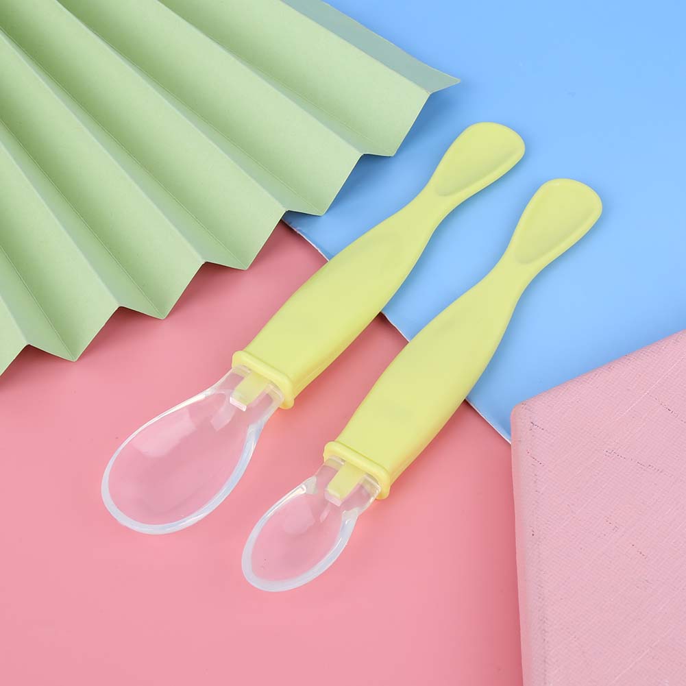 2pcs Baby Spoons Food Grade Silicone Spoons with Soft Tips Infant Feeding  Spoon Baby Utensils