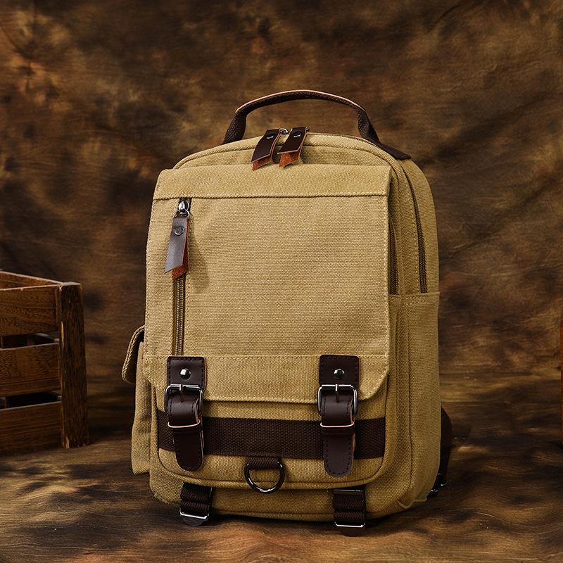 Retro Canvas Casual Plus Large Backpack Student Computer Backpack Business Zipper Strap Travel Cycling Bag