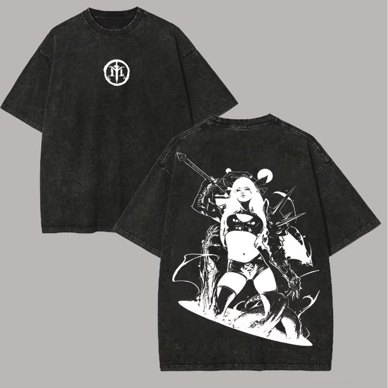 Vintage Spider-Man Graphic Cotton Print Washed Black Oversized T-shirts for Men Women 2026 Movie Streetwear Hip Hop Cotton Tops