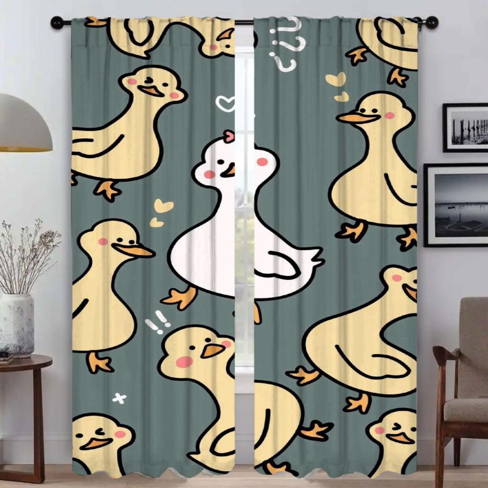 

Плотные кухонные шторы для спальни, симпатичные иллюстрации, оконные шторы для комнаты, 2-панельные шторы для домашнего интерьера, разделительные шторы W132xH160cmx2pcs-CL