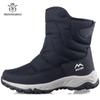 Big Size 46 Men Boots Winter Waterproof Snow Boots Plus Velvet Warm Side Zipper Outdoor Ankle Boots Male Cotton Casual Shoes