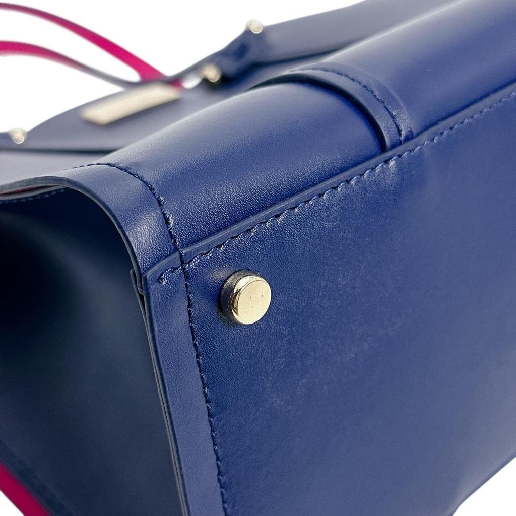 Kate Spade Small Elodie Arbor Handbag Leather Blue X Pink Women Used