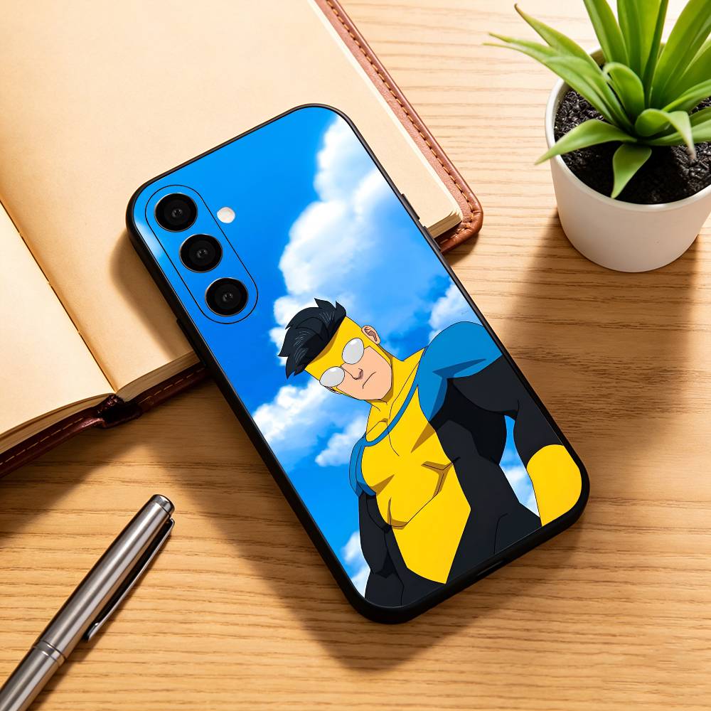 Cartoon I-Invincible Phone Case For Samsung Galaxy A73,A72,A71,A70,A53,A52,A51,Soft Silicone Black Cover