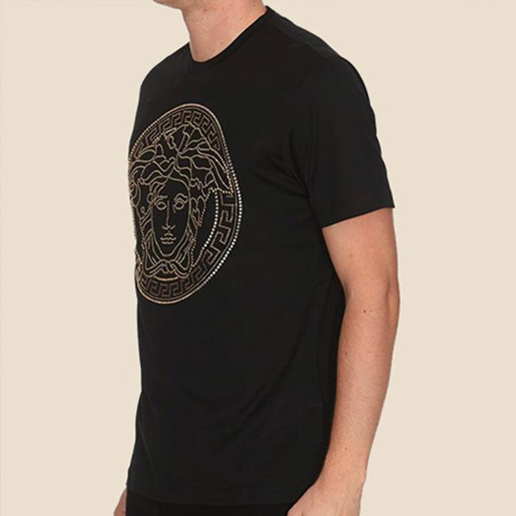 Versace T-Shirts Men's Black Crew Neck Moderate A77987-A201952-A1008