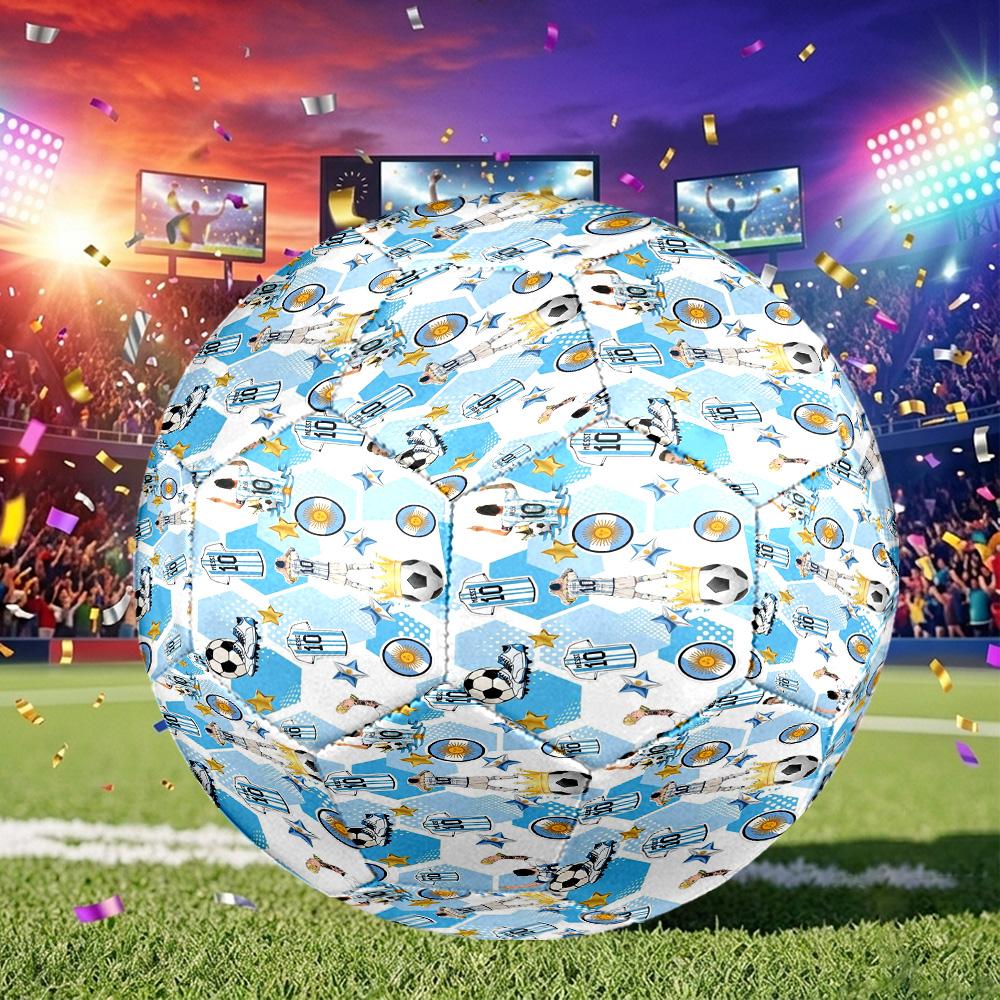 1 Bola de Futebol Tamanho 5 Bandeira da Argentina, Adequada para Jogos de Treino/Treinamento de Torneio, Leve e Durável logo70713