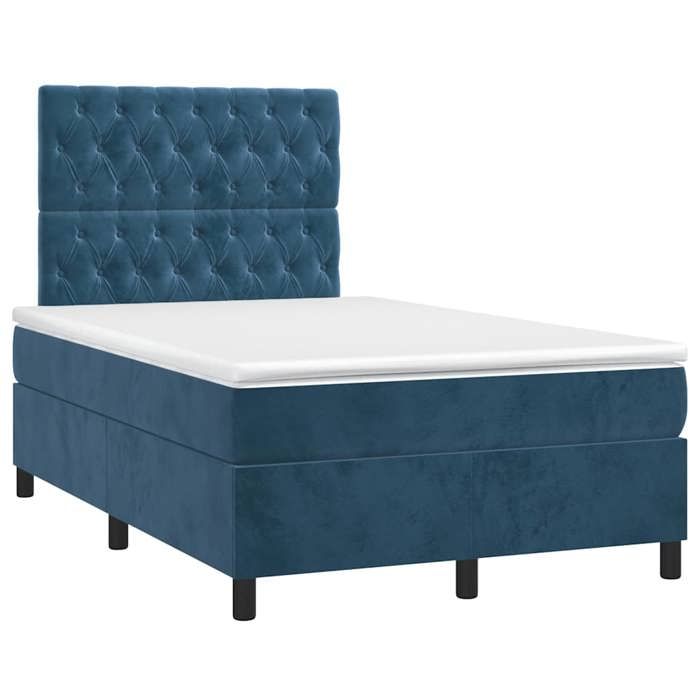 Maison Exclusive - Sommier à lattes de lit avec matelas LED bleu foncé 120x190 cm