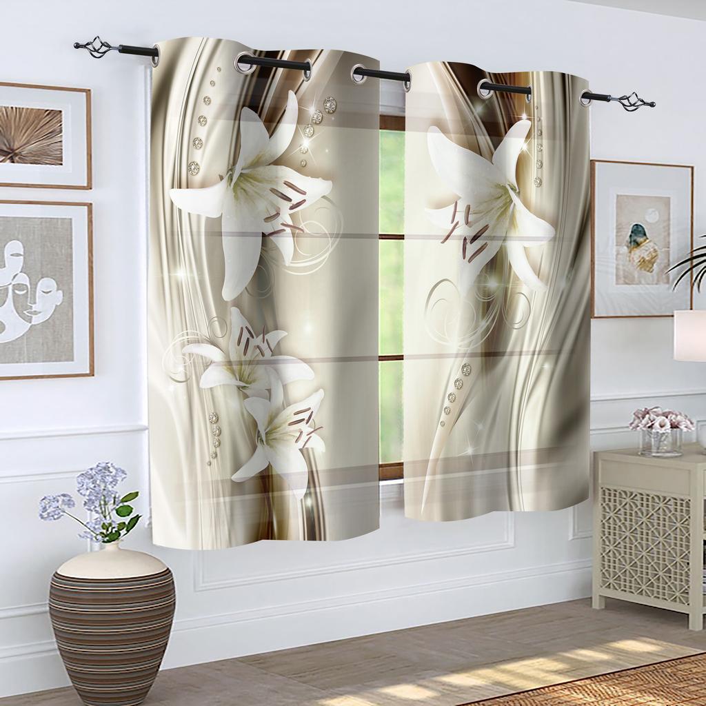 2-piece Set, Floral Retro Pattern Curtains - Easy To Hang - Living Room, Bedroom, Home Decoration