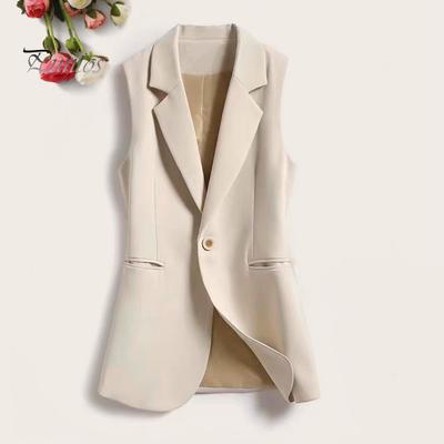 Damen Sommer Anzugweste Revers Ärmellos Taschen Design Einknopf Weste Slim Fit Einfarbig Arbeit Büro Stil Weste Mantel
