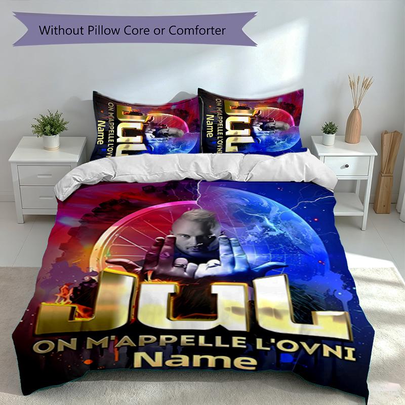 3pcs Custom Name Jul rapper Set,Includes 1 Duvet Cover and 2 Pillowcases,All-season Bedroom Decor