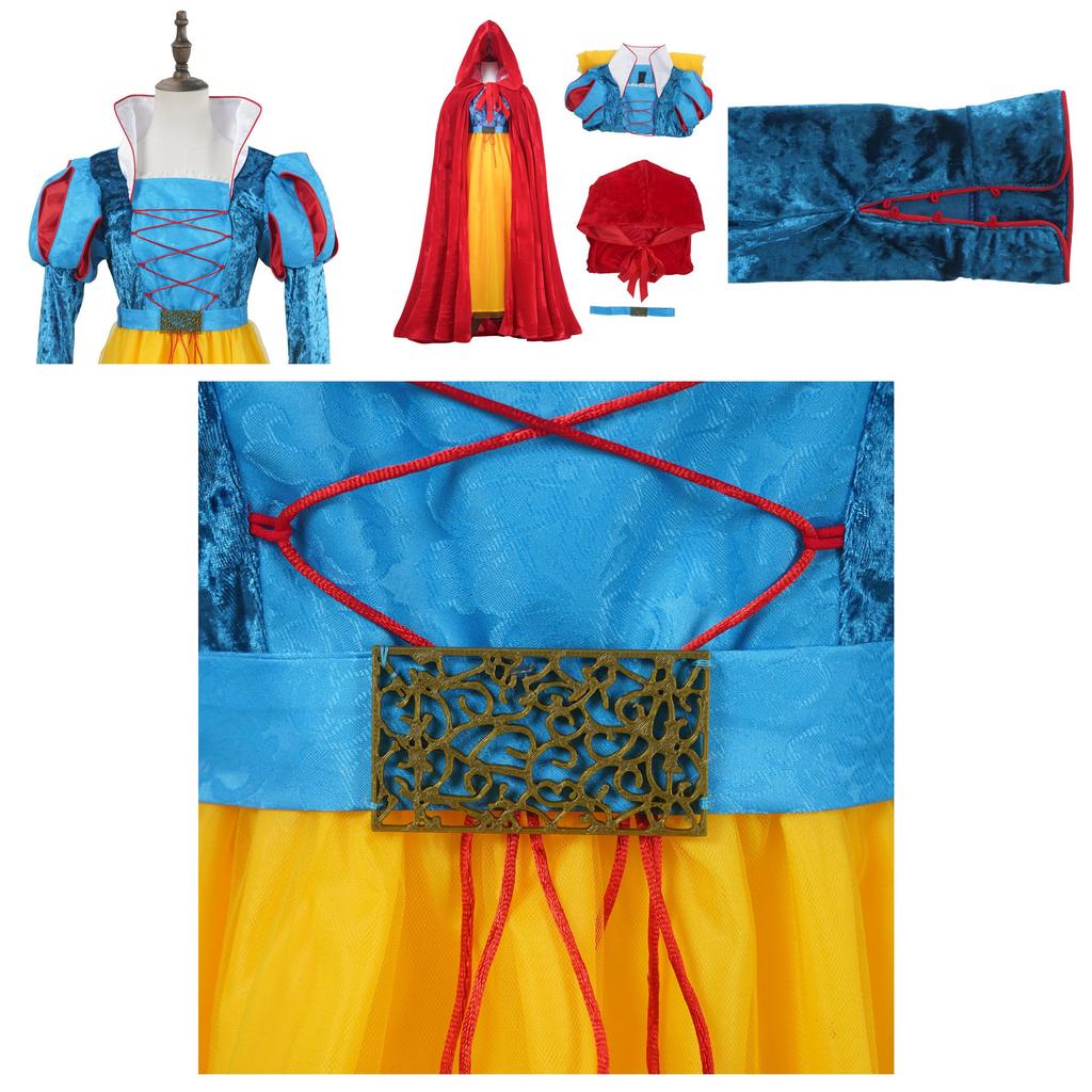 Snow White Real Movie Costume For Girls Halloween Cosplay Fantasy Role Play
