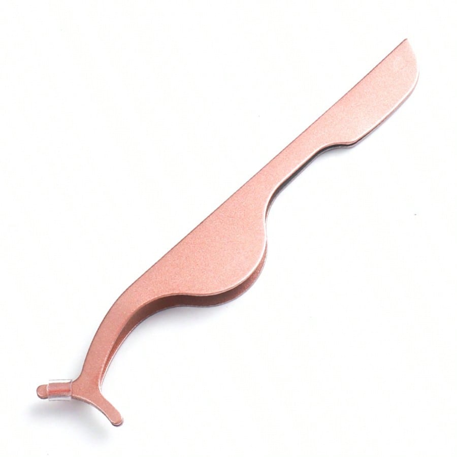 1pc Stainless Steel Eyelash Tweezers, Eyelash Extension Tweezers, Hair Removal Tweezers, Fake Eyelashes Adhesive Applicator Tool For Women