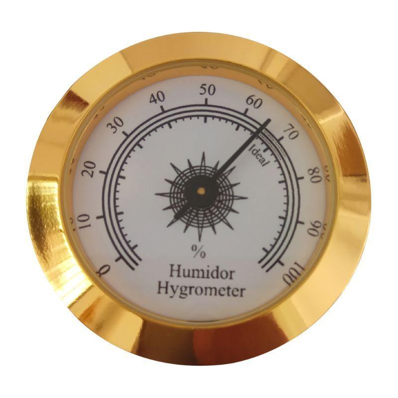 

Hygrometer 50mm Round Glass Analog Hygrometer for Guitar Violin Cigar cigarette золотий