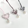 Thorn Wrapped Ribbon Pearl Pendant Necklace New Style Spicy Girl Fashion Love Clavicle Chain Female