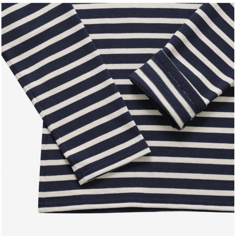 St. James 6870 Marine Ecru Meridien Modern Stripe Union Long Sleeve Tee