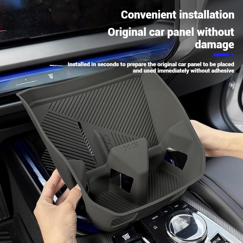 För BMW X3 G45 2025+ Silikon Bilkonsol Mugghållare Trådlös Laddningsplatta Skyddsdyna Bilmatta Biltillbehör