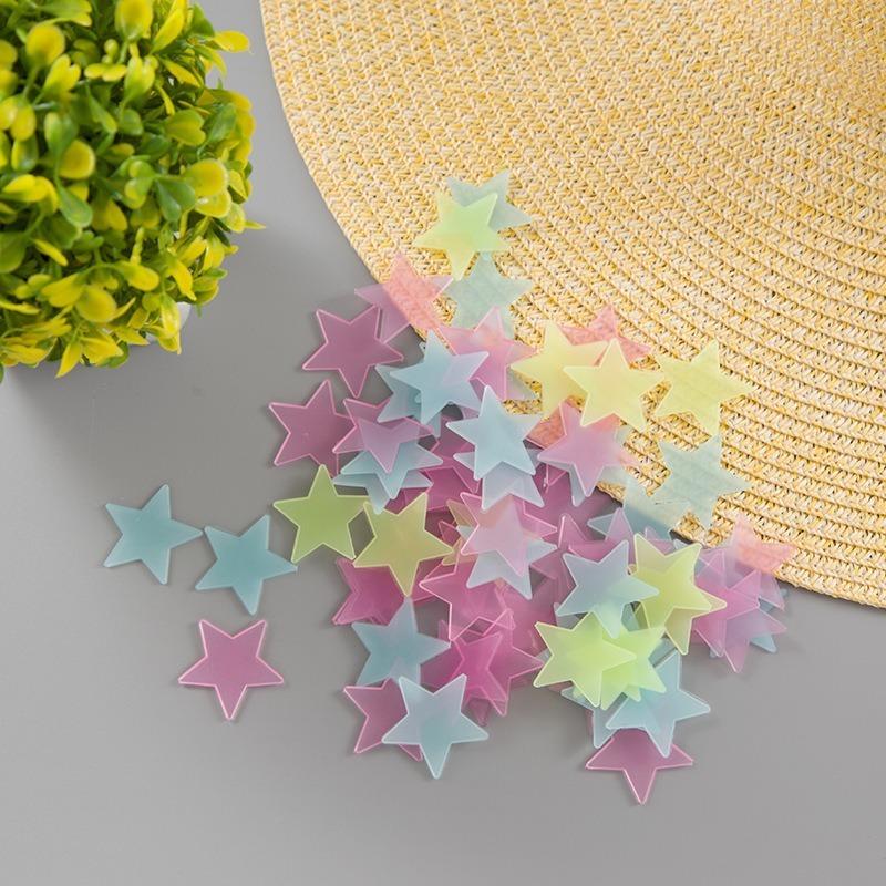 Glow In The Dark 3d Stereo Self Adhesive Luminous Plastic Star Wall Stickers