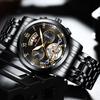 Men's Stainless Steel Tourbillon Watch Men's Student Quartz Watch Business Calendar Waterproof Steel Strap Watch Large Dial