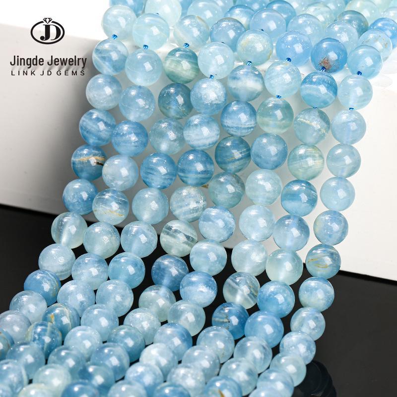 Jinde Smykker Naturlig Blå Kalsitt & Lapis Perler for DIY Armbånd