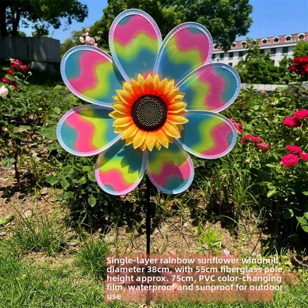 Multistyles Rotating Sunflower Wind Spinner Large Turntable Windmill Outdoor Party Picnic Decor