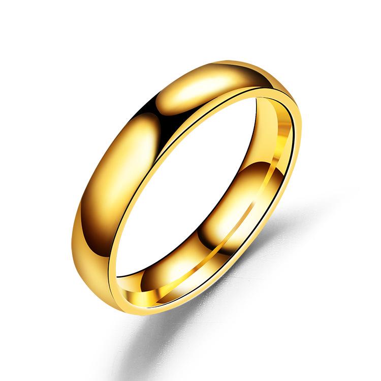 Einfache 2/4/6mm Edelstahl Eheringe Goldfarben Glatt Damen Herren Partnerring Schmuck
