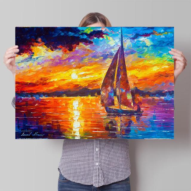Sailboat Poster Sea Surface Canvas Painting Colorful Prints Wall Art Pictures Home Decor for Living Room Study Bedroom No Frame