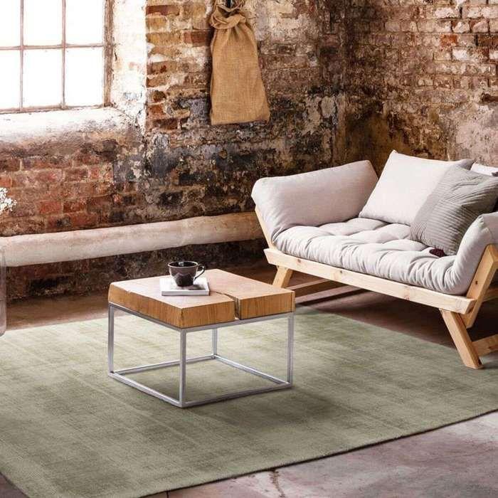 Tapis salon aspect velours vert clair 160x230