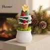 Handcrafted Holiday Desktop Ornaments Hand Crochet Potted Christmas Tree, Creative Knitted Plant, Mini Handmade Wool Decorations Cute Home