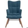 Maison Exclusive - Chaise à bascule avec tabouret en velours bleu