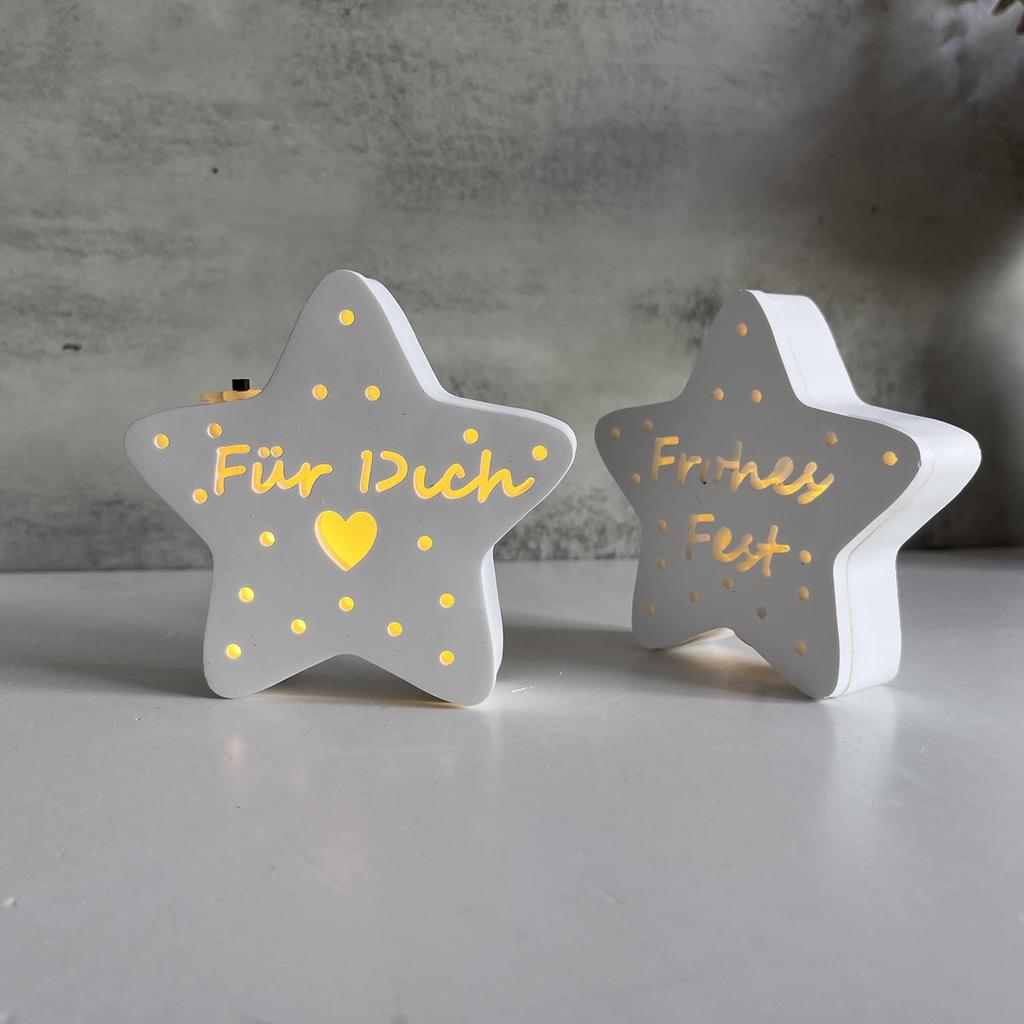 Star Hollow Digital Five-pointed Star Storage Box Silicone Mold Festive Atmosphere Decorative Light Plaster Resin Drop Glue Mold