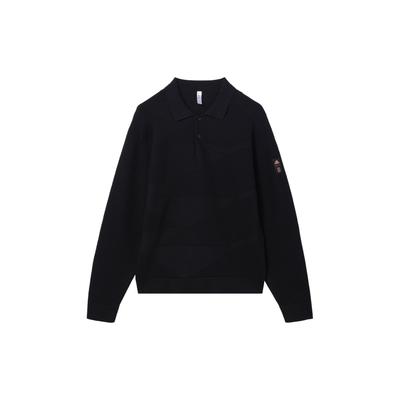 Wuji Serie FW24 Sweatshirt Sportlich Lässig Bequem Langarm Polo Herren Tops Schwarz JI8719