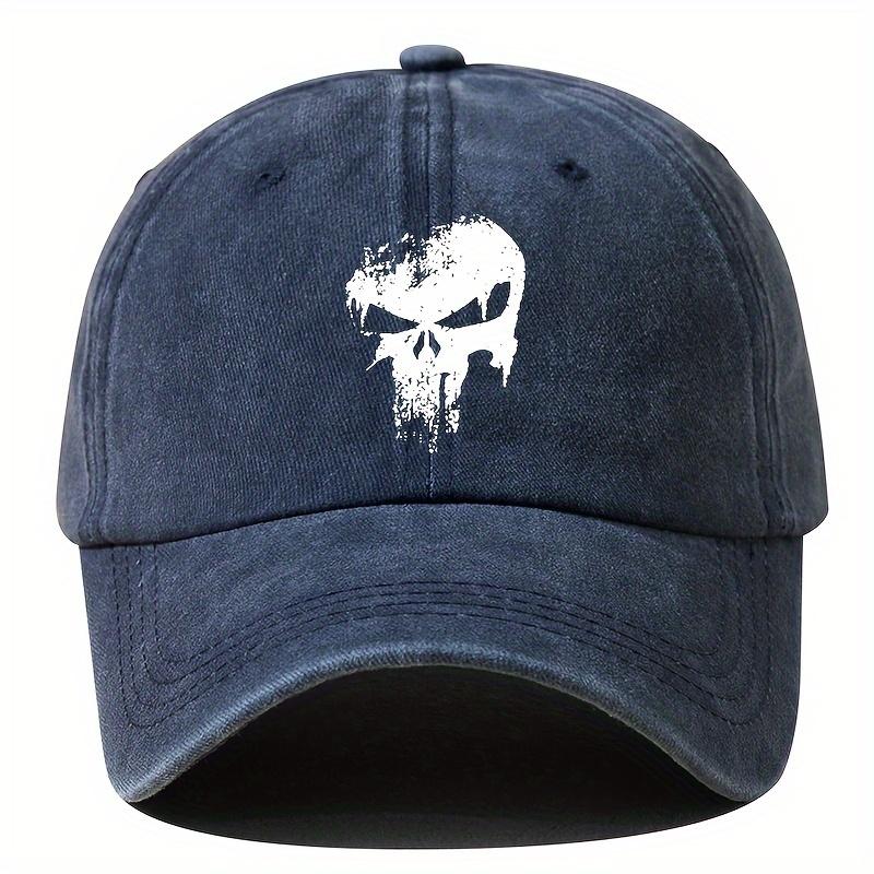 

Fashionable printed skull baseball cap for outdoor sun protection, sports cycling, holiday camping, travel, and casual wear
