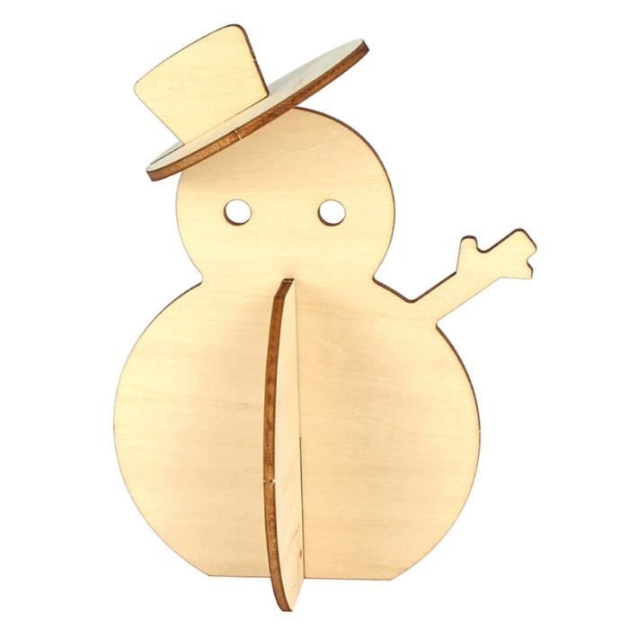 Bonhomme de neige - 0 - Téo - Bois - 13 cm - Naturel