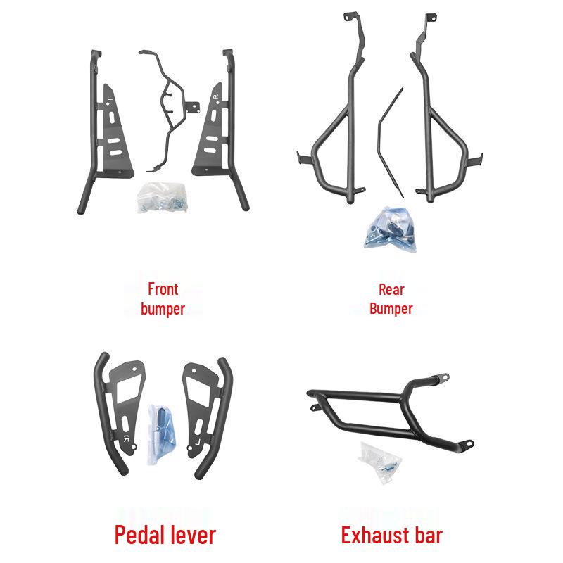 Yamaha Jog i125 Full Coverage Front & Rear Bumper, Footboard, and Exhaust Anti-Collision Protective Set