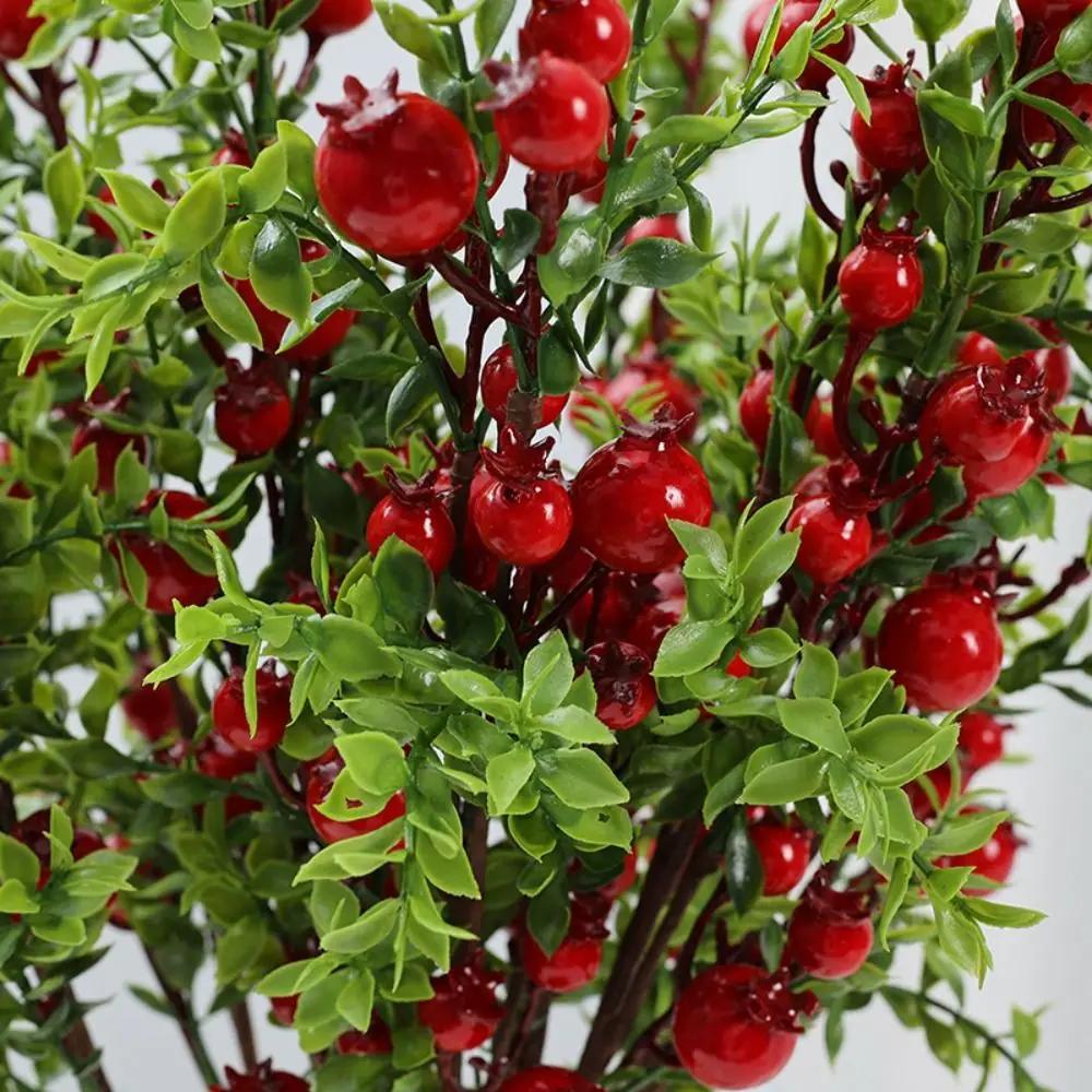 24 Fruit Artificial Pomegranate Branches Plastic Handmade Foam Fruits Branches Elegant Realistic Simulation Pomegranate Fruit