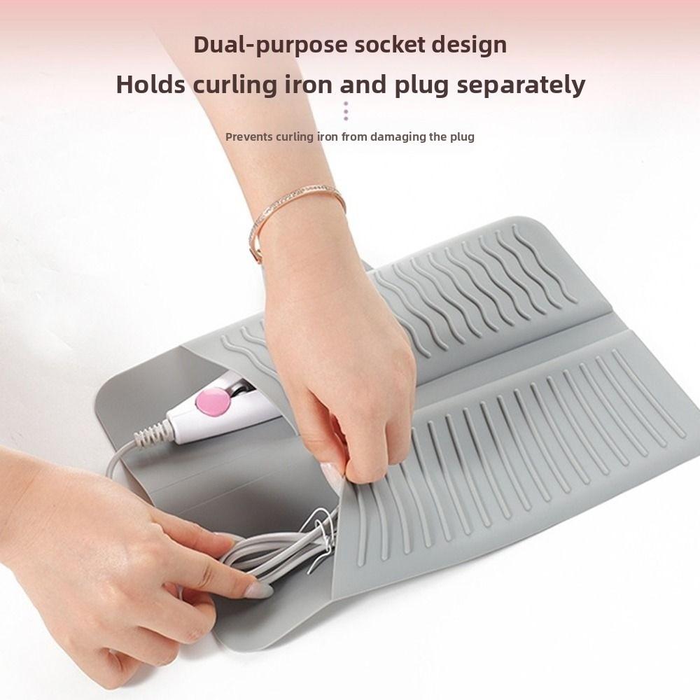 Folding Hair Curler Storage Bag Silicone Curling Iron Carrying Case  Travel Case