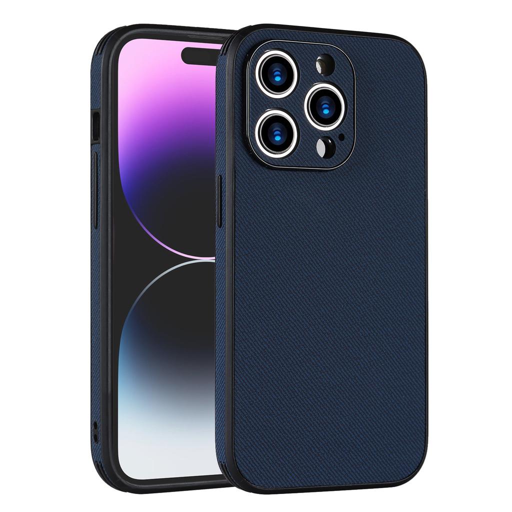 Suitable for iPhone14 mobile phone case 13Pro all-inclusive TPU cloth pattern anti-drop protective case 14plus solid color leather case