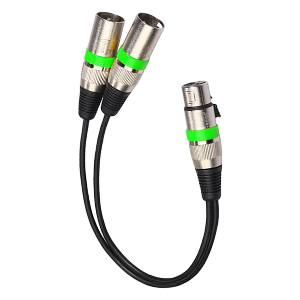 Heavy Duty Flexible 30cm Audio Adaptor 1 Female to 2 Male 3 Pin Patch Y Cable for Mixer Equelizer