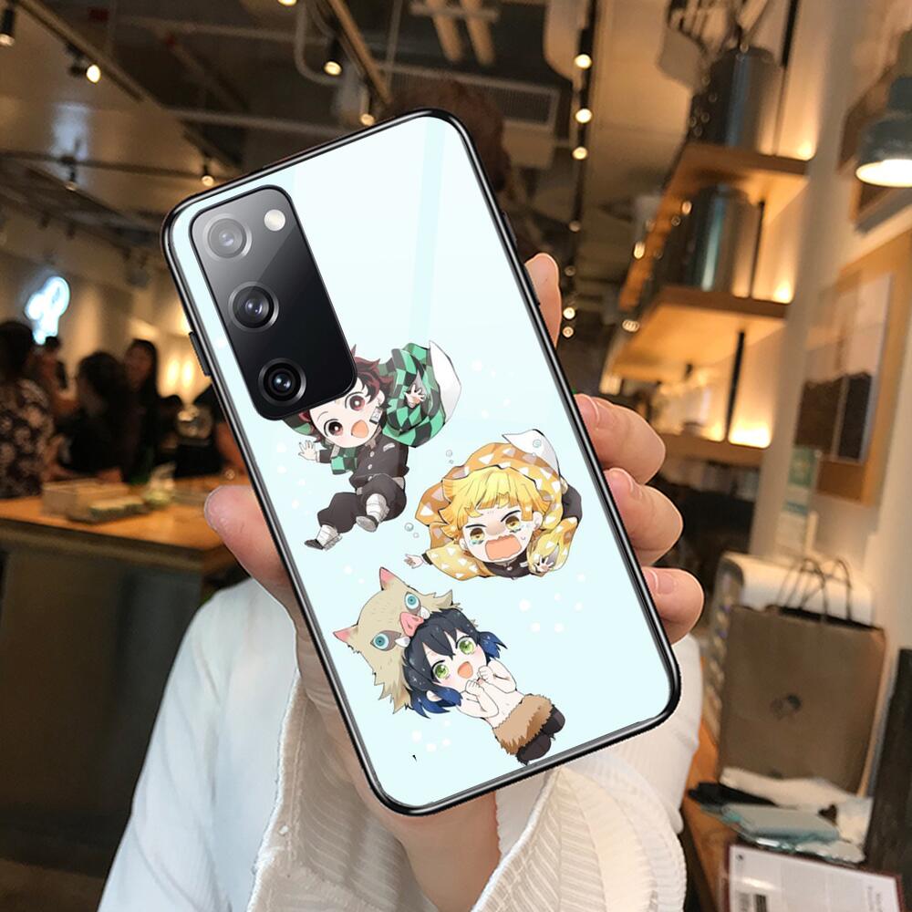 Kamado Nezuko Kimetsu No Yaiba Demon Slayer TPU Soft Tempered Glass shell Phone case For SamSung Galaxy S8 S9 S10E S20 S21 S5 S3