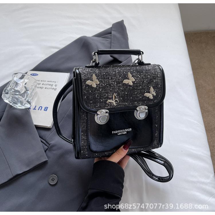 Premium sense niche denim backpack women's 2025 new trendy fashion shoulder messenger bag travel small backpack