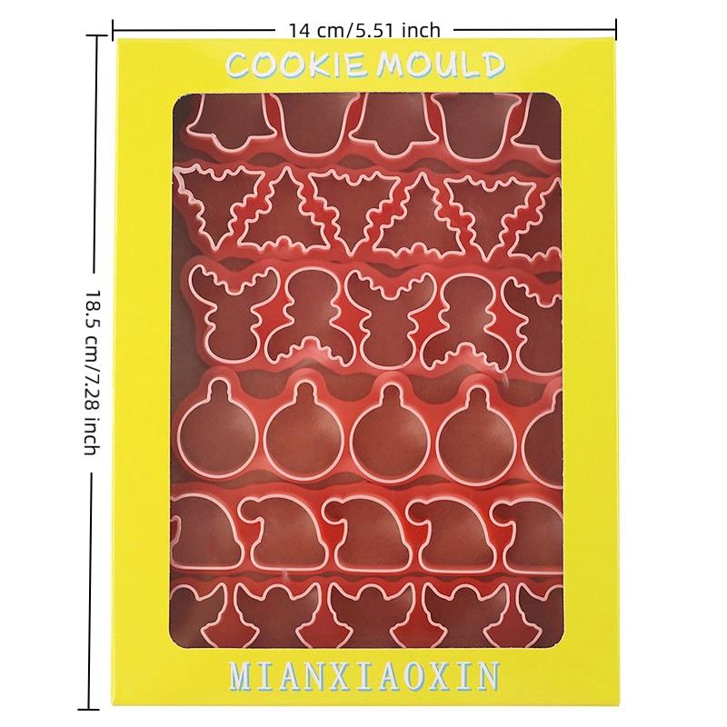 6Pcs 3D Christmas Cookie Cutters Biscuit Mold Gingerbread Man Cookie Mould Stamp Xmas  Year Party Decor Baking Tools