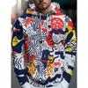 Men's Hooded Sweatshirt Printed with Argentina Flag Trendy Pattern